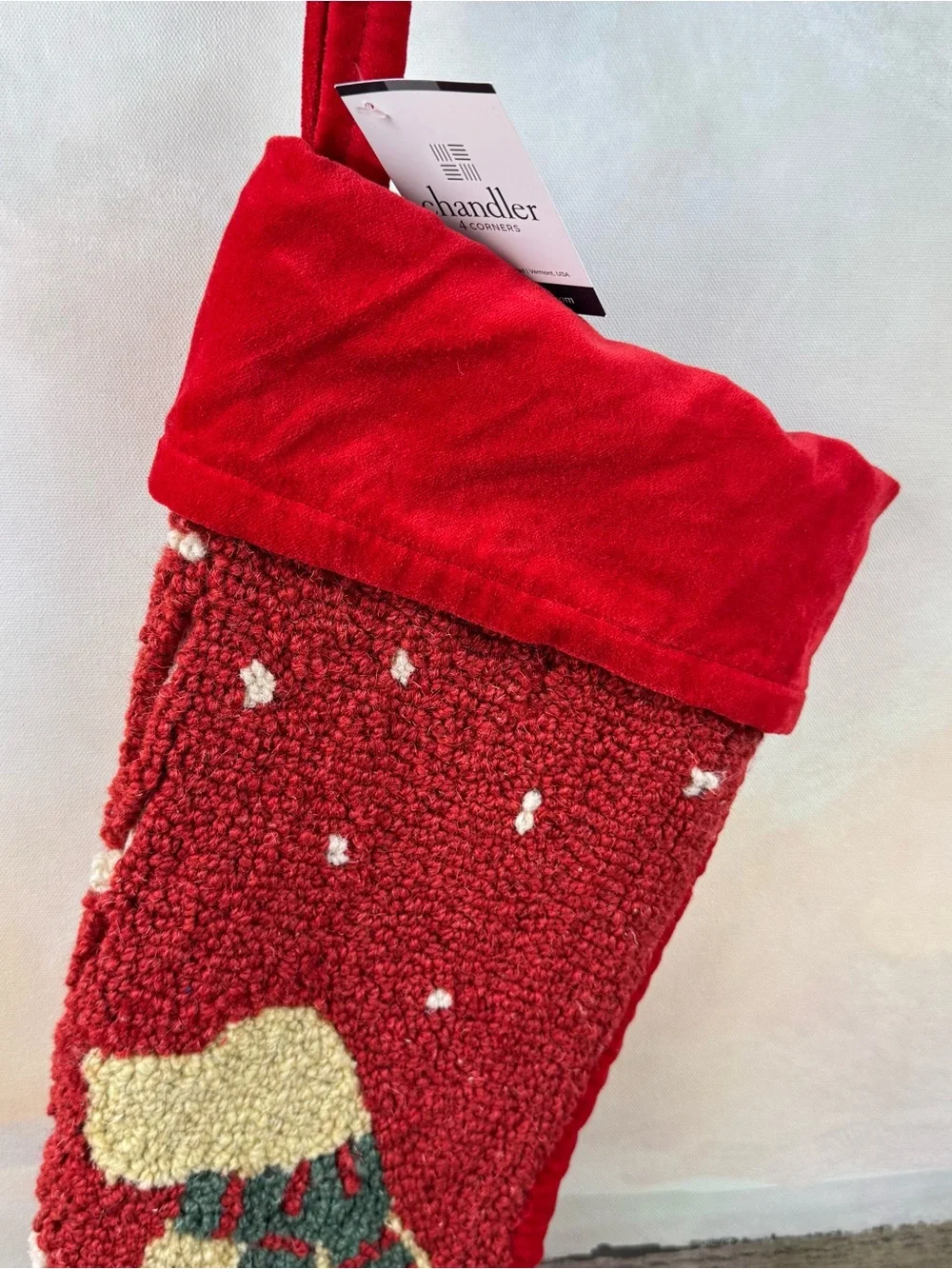 Mark & Graham Chandler 4 Corners Yellow Lab Christmas Stocking Holidays NWT